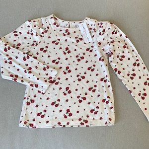 NWT! Janie & Jack Girls Rose Puff Sleeve Shirt